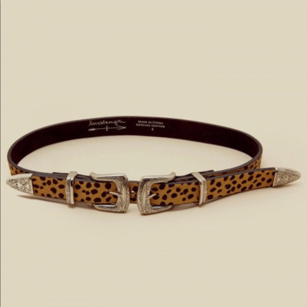 NWT Planet Blue Cheetah Print Double Belt